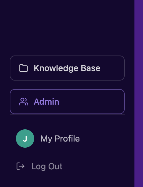 The Knowledge Base button at the bottom of the left sidebar